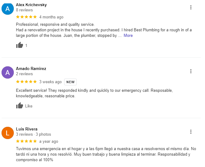 Reviews in Google Business Profile